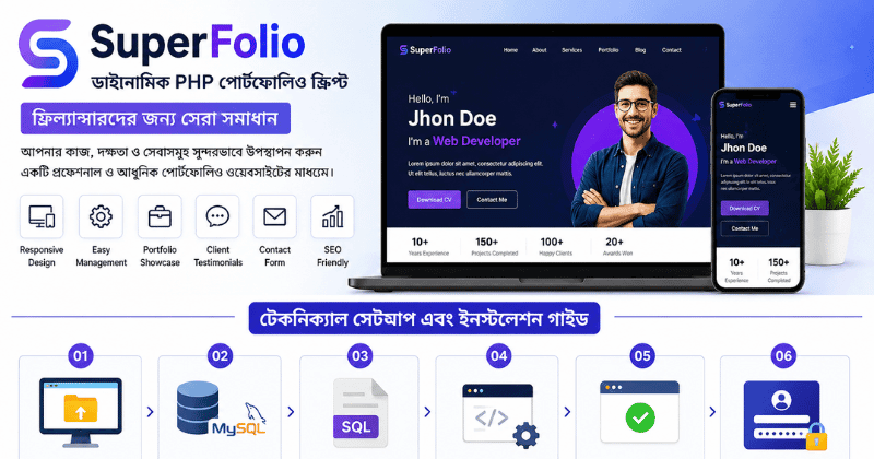 নিয়ে নিন SuperFolio ডাইনামিক PHP পোর্টফোলিও Script